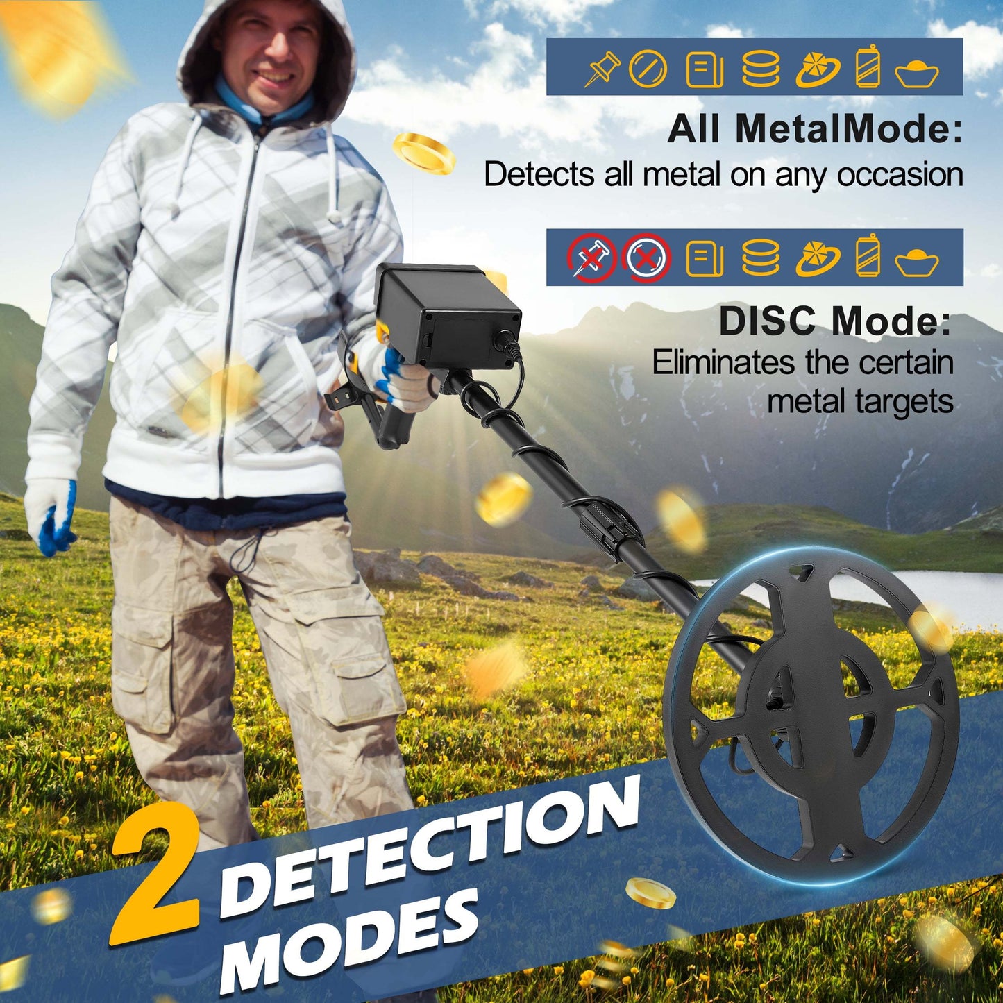 Finding Treasure - Adjustable Portable Metal Detectors