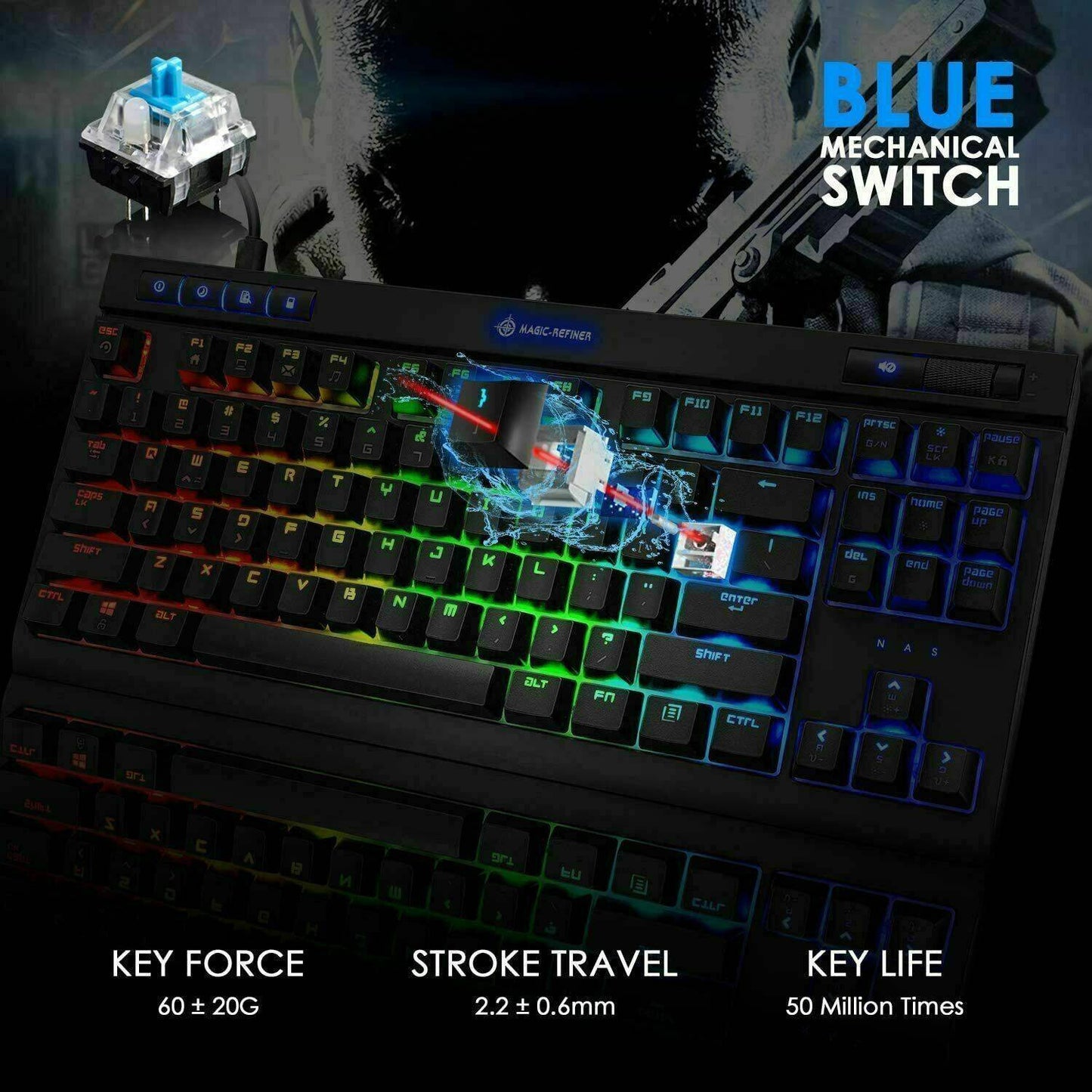 87 Keys Wired Mechanical Gaming Keyboard Type C