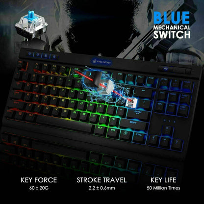 87 Keys Wired Mechanical Gaming Keyboard Type C